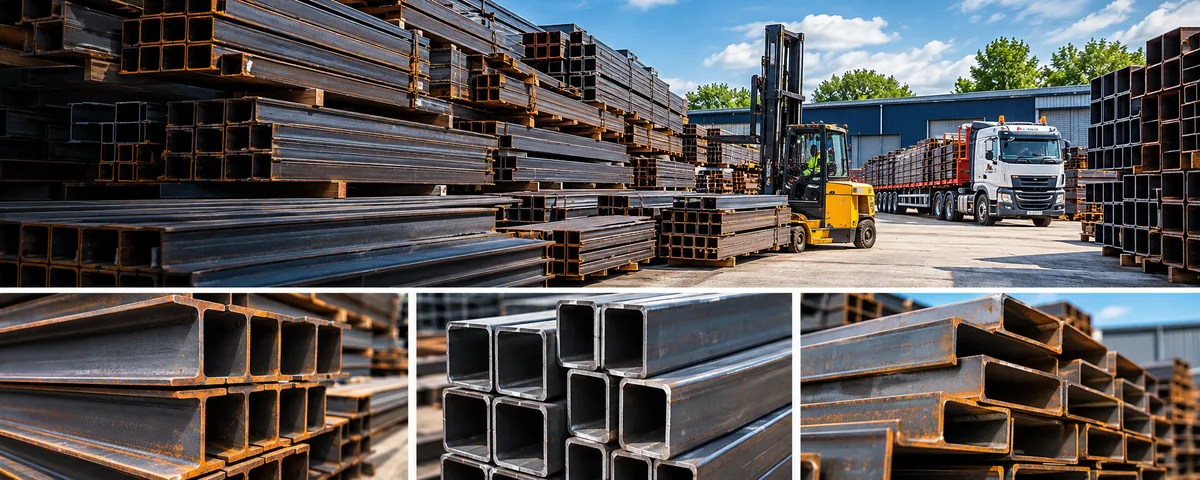 Steel stock and sections imagery from AA Steel Ltd’s website